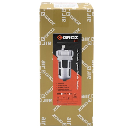 Groz Air Lubricator, PC Bowl, Intrmdte, 1/4" NPT 60256