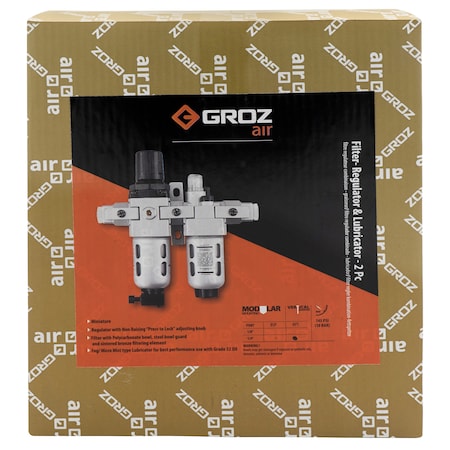 Groz Filter/Regulator/Lubrcator, Mini, 1/4"NPT 60450