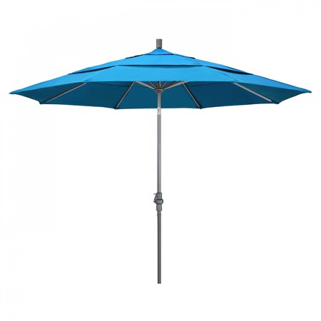 California Umbrella Patio Umbrella, Octagon, 110.5" H, Sunbrella Fabric, Canvas Cyan 194061013113