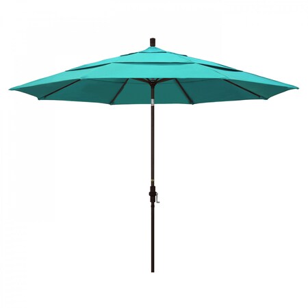 California Umbrella Patio Umbrella, Octagon, 110.5" H, Sunbrella Fabric, Aruba 194061013731