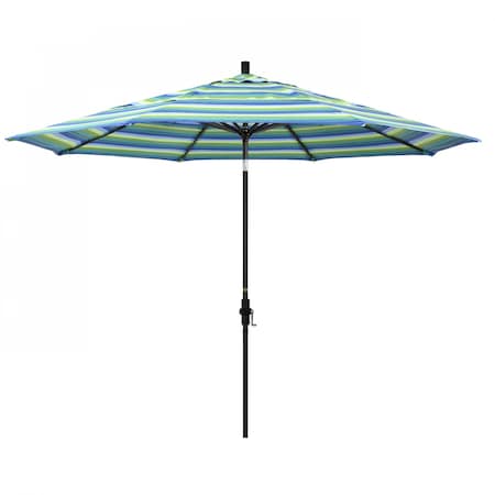 California Umbrella Patio Umbrella, Octagon, 110.5" H, Sunbrella Fabric, Seville Seaside 194061015605