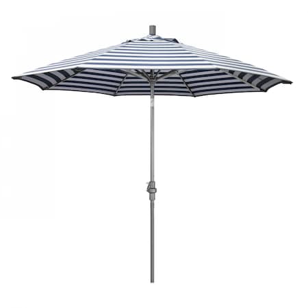 California Umbrella Patio Umbrella, Octagon, 102.38" H, Olefin Fabric, Navy White Cabana Stripe 194061016725