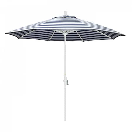 California Umbrella Patio Umbrella, Octagon, 102.38" H, Olefin Fabric, Navy White Cabana Stripe 194061018521