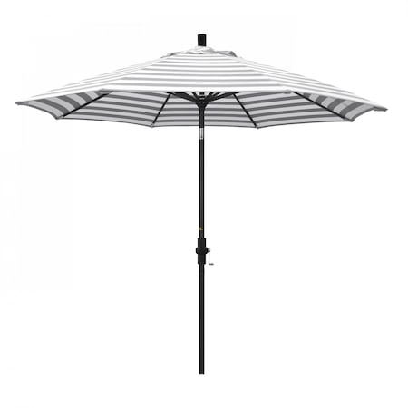 California Umbrella Patio Umbrella, Octagon, 102.38" H, Olefin Fabric, Gray White Cabana Stripe 194061019412