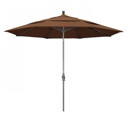 California Umbrella Patio Umbrella, Octagon, 109.5" H, Sunbrella Fabric, Teak 194061019993