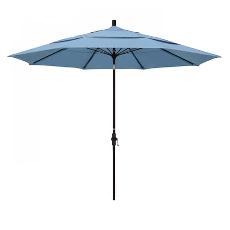 California Umbrella Patio Umbrella, Octagon, 109.5" H, Sunbrella Fabric, Air Blue 194061020654