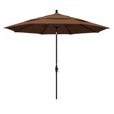 California Umbrella Patio Umbrella, Octagon, 109.5" H, Sunbrella Fabric, Teak 194061020838