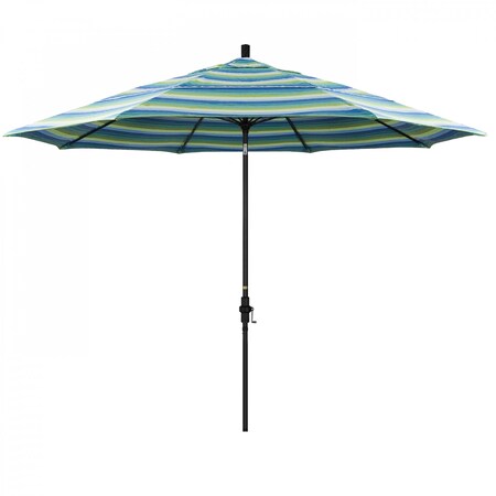 California Umbrella Patio Umbrella, Octagon, 109.5" H, Sunbrella Fabric, Seville Seaside 194061022566