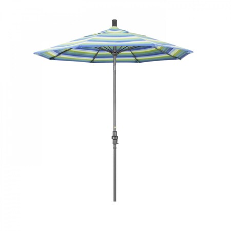 California Umbrella Patio Umbrella, Octagon, 102.5" H, Sunbrella Fabric, Seville Seaside 194061023402