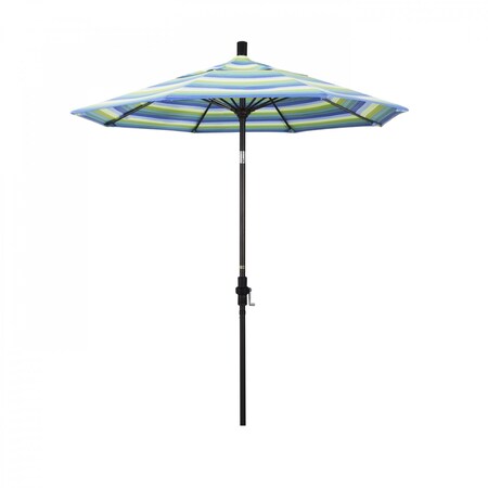 California Umbrella Patio Umbrella, Octagon, 102.5" H, Sunbrella Fabric, Seville Seaside 194061024263