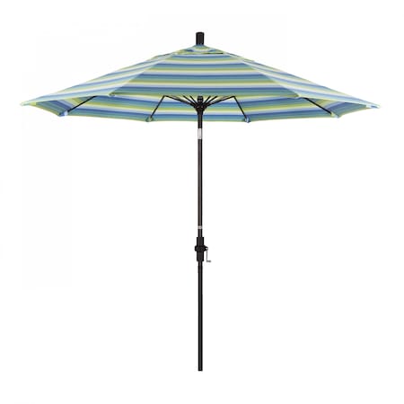 California Umbrella Patio Umbrella, Octagon, 101" H, Sunbrella Fabric, Seville Seaside 194061026021