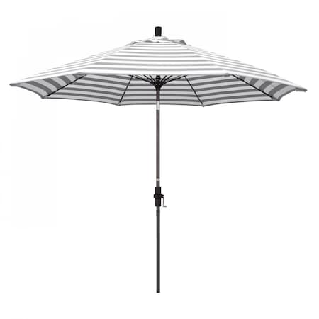 California Umbrella Patio Umbrella, Octagon, 101" H, Olefin Fabric, Gray White Cabana Stripe 194061026298