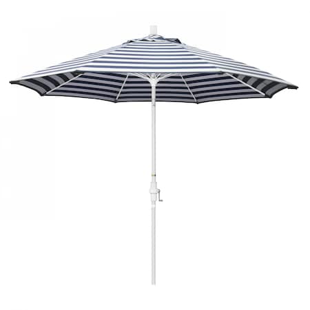 California Umbrella Patio Umbrella, Octagon, 101" H, Olefin Fabric, Navy White Cabana Stripe 194061027202