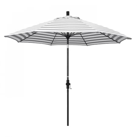 California Umbrella Patio Umbrella, Octagon, 101" H, Olefin Fabric, Gray White Cabana Stripe 194061028094