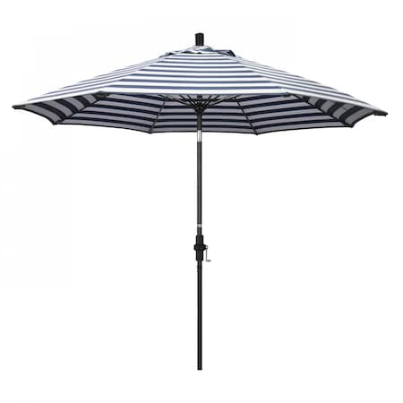 California Umbrella Patio Umbrella, Octagon, 101" H, Olefin Fabric, Navy White Cabana Stripe 194061028100