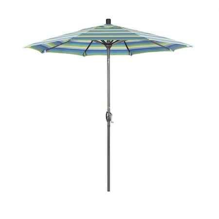California Umbrella Patio Umbrella, Octagon, 95.5" H, Sunbrella Fabric, Seville Seaside 194061028865