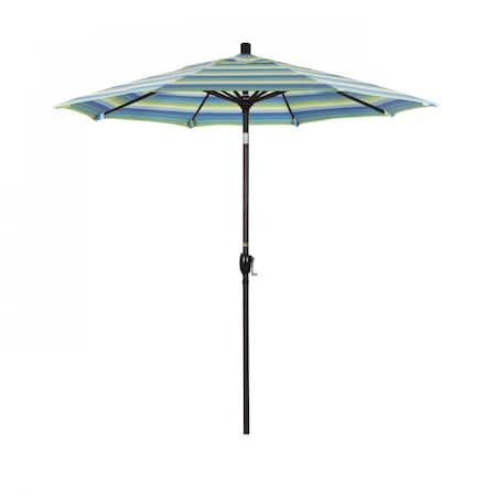 California Umbrella Patio Umbrella, Octagon, 95.5" H, Sunbrella Fabric, Seville Seaside 194061029725