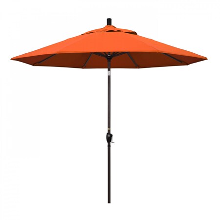 California Umbrella Patio Umbrella, Octagon, 101" H, Sunbrella Fabric, Tangerine 194061032947