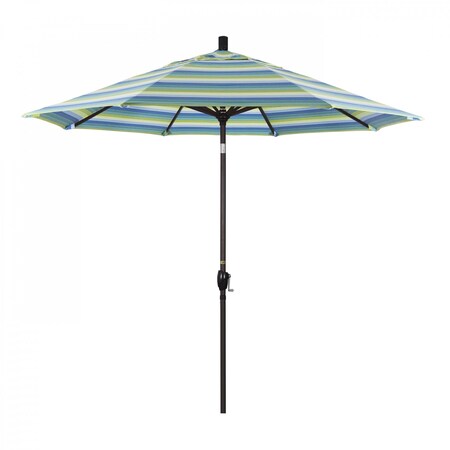 California Umbrella Patio Umbrella, Octagon, 101" H, Sunbrella Fabric, Seville Seaside 194061033203