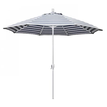 California Umbrella Patio Umbrella, Octagon, 101" H, Olefin Fabric, Navy White Cabana Stripe 194061034385