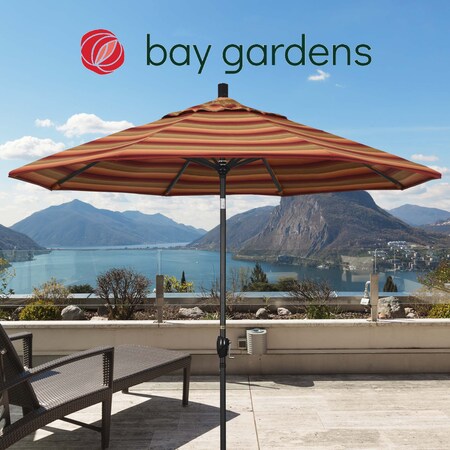 California Umbrella Patio Umbrella, Octagon, 101" H, Sunbrella Fabric, Astoria Sunset 194061035016