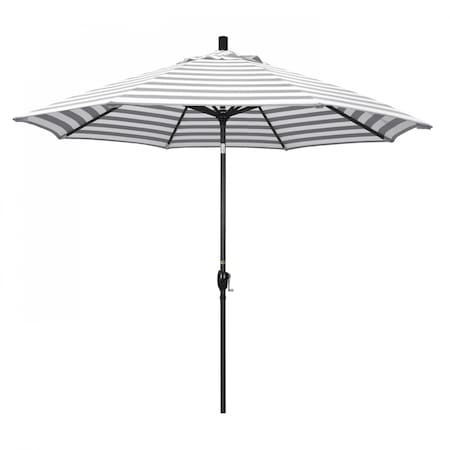 California Umbrella Patio Umbrella, Octagon, 101" H, Olefin Fabric, Gray White Cabana Stripe 194061035276