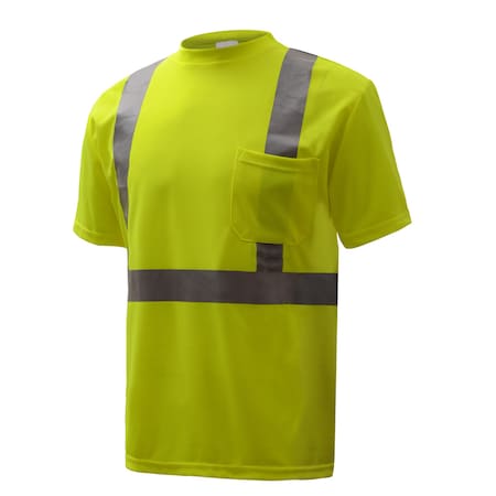 Gss Safety Hi-Vis Short Sleeve T-Shirt, 100% Polyester Birdseye, Lime, 3XLT 5001-TALL 3XL