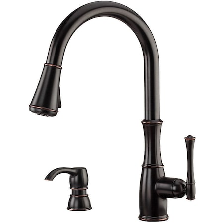 PFISTER Residential 1/2/3/4 Hole Wheaton Pull-Down Kitchen Faucet Tuscan GT529-WH1Y