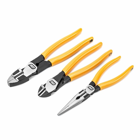 Gearwrench 3 Piece PITBULL Dipped Handle Electrician's Plier Set 82202-06