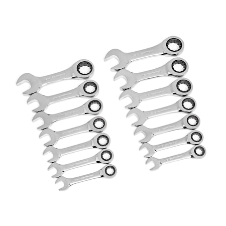 Gearwrench Stubby Ratchet Metric Combo Wrench 14Pc 85206