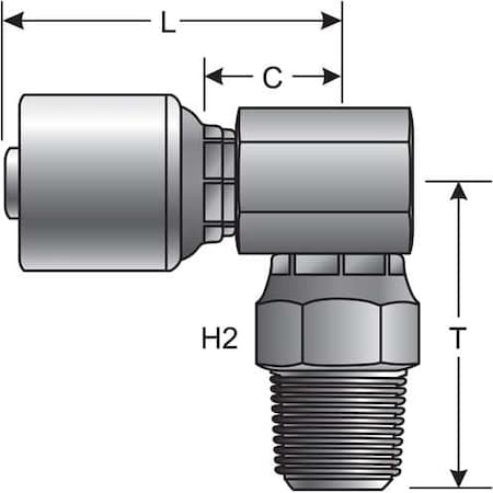 Gates Fitting, Hydraulic Hose, G25106-1212 12G-12MPX90