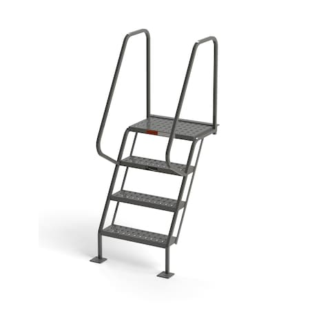 Ega Products 70" Overall H, All-Welded Access Stairway, 4 Steps, 300 lb. Load Capacity H001