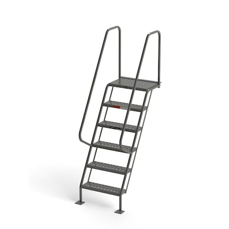Ega Products 90" Overall H, All-Welded Access Stairway, 6 Steps, 300 lb. Load Capacity H003