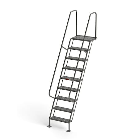 Ega Products 120" Overall H, All-Welded Access Stairway, 9 Steps, 300 lb. Load Capacity H006