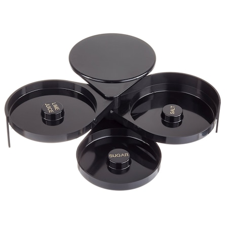 Tablecraft Glass Rimmer, 3 Swing Out Trays, Blk Abs P H633