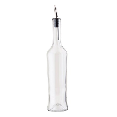 Tablecraft Sottile Clr Glass Bottle W/SS Pour, 17OZ H933