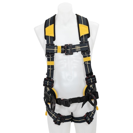 Werner A5100 Harness, 2XL, 425 lb, Mating Chest/ Mating Leg Straps, Back, Hips D-Ring H934105