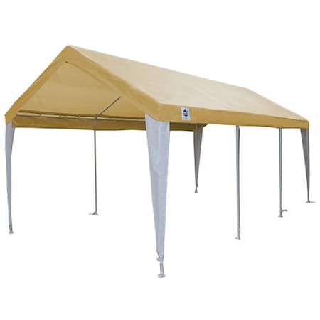 King Canopy Canopy, 10ftx20ft, 8 Leg, Tan/Wht, Leg Skirt HC1020PCTW