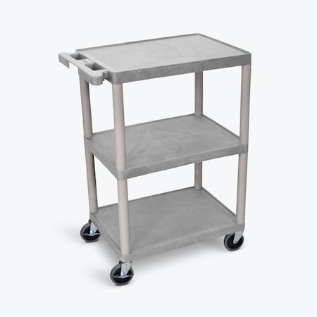 Luxor Utility Cart with 3 Shelves, 24" x 18" HE34-G