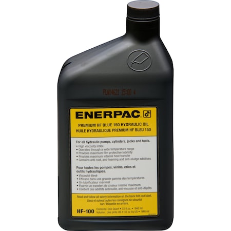 Enerpac Hydraulic Oil, Jug, 1 gt, HF-101, ISO Grade 32, Blue HF100