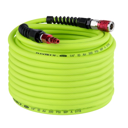 Flexzilla Pro Air Hose, 1/4" x 100, w ColorConnex HFZP14100YW2-D