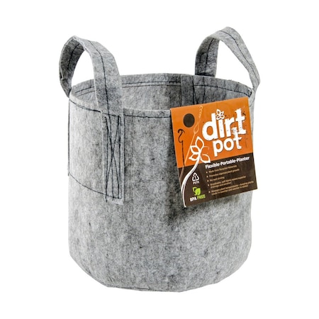 Hydrofarm Dirt Pot Flexible Portable Planter, Grey HGDB7