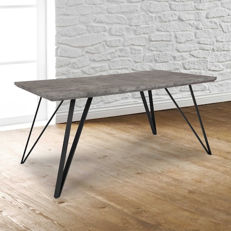 Flash Furniture Rectangle Corinth 31.5" x 63" Rectangular Dining T, 31.5" W, 63" L, 29.25" H, Wood Top, Grey HG-DT012-78054-GG
