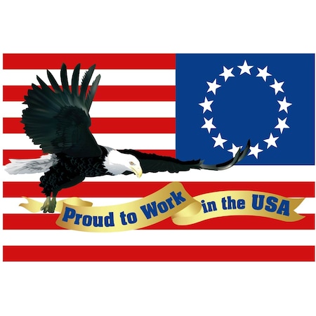 Nmc Proud To Work In The Usa Hard Hat Label, Pk25 HH157