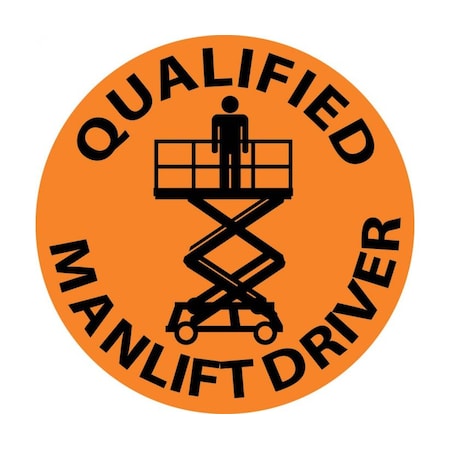 NMC Qualified Man Lift Driver Hard Hat Label, Pk25 HH83