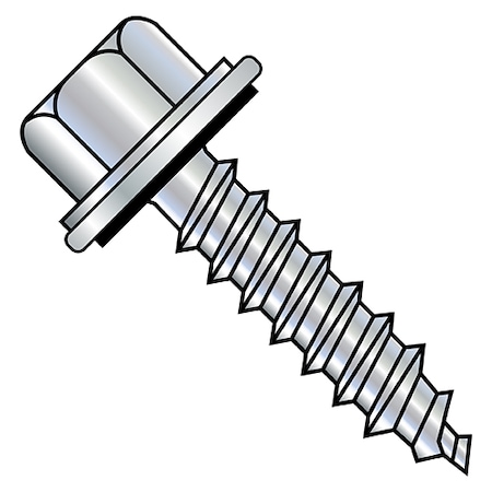 Zoro Select #9-15 x 3 in Hex Hex Machine Screw, Plain Steel, 1000 PK 0948HHWSBSHC