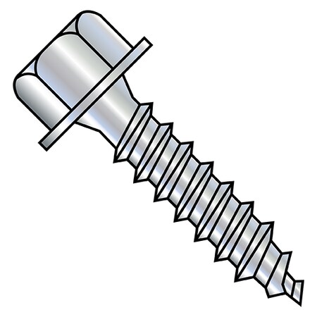 Zoro Select #9-15 x 1/2 in , Steel Plain Finish, 1500 PK 0940HHWSSHC