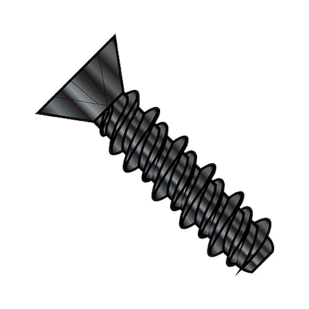 Zoro Select Sheet Metal Screw, #6-19 x 5/8 in, Black Oxide Steel Flat Head Phillips Drive, 10000 PK 0610HPFB
