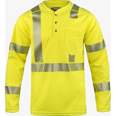 LAKELAND High Performance FR Henley, Hi-Vis, XL HSAT29RT-XL