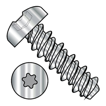 Zoro Select Self-Drilling Screw, #4-24 x 1/2 in, Plain Stainless Steel Pan Head Torx Drive, 5000 PK 0408HTP410